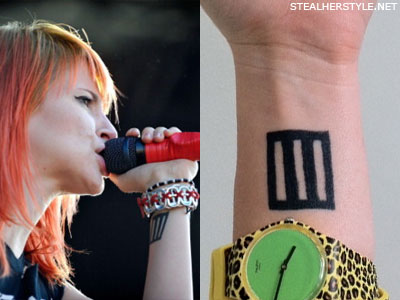 Hayley Williams Paramore logo matching tattoos