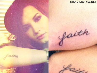 Demi Lovato's faith tattoo on her arm