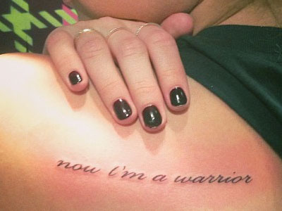 Demi Lovato Most én vagyok A Warrior tetoválás