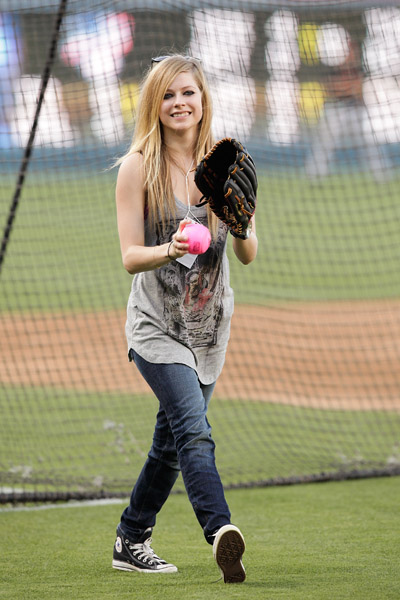 Avril Lavigne at Dodger Stadium in Los Angeles CA July 20 2010