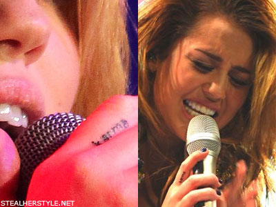 Miley Cyrus karma tattoo