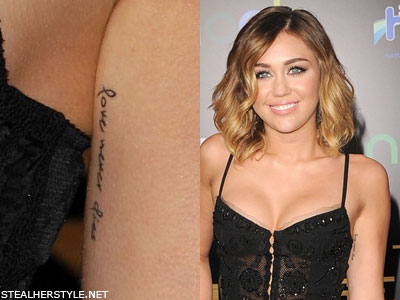 Miley Cyrus Love Never Dies tattoo