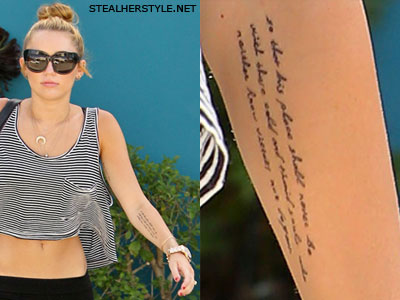 Miley Cyrus Theodore Roosevelt quote tattoo
