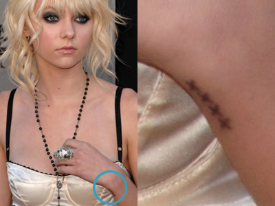 selena gomez tattoo on her wrist. Taylor Momsen#39;s supposed wrist