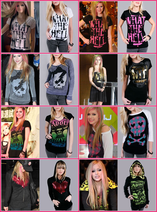Avril Lavigne wearing Abbey Dawn clothes