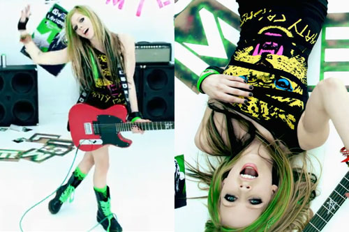 avril lavigne black hair photos. Avril Lavigne: Smile Dress