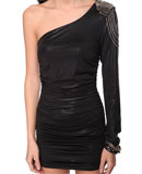 one-shoulder-dress Forever 21 Fringed Shoulder Dress