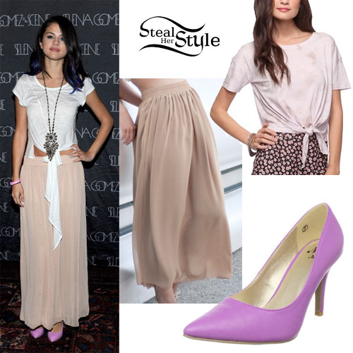Selena Gomez chiffon skirt