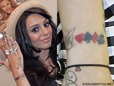 Cher Lloyd poker wrist tattoo