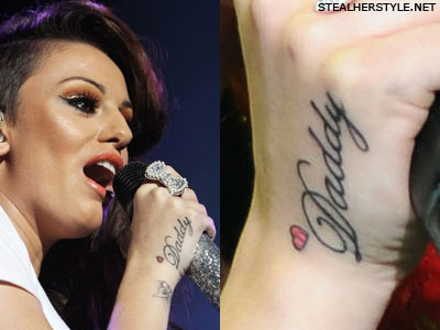 Cher Lloyd daddy hand tattoo