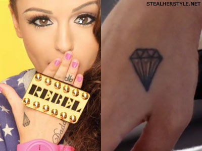 Cher Lloyd diamond hand tattoo