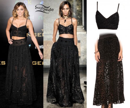miley-cyrus-hunger-games-top-skirt miley cyrus hunger games outfit