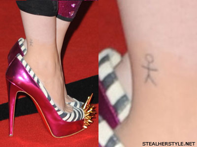 Cher Lloyd stick figure ankle tattoo
