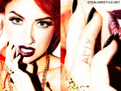 Neon Hitch's Amy tattoo on her finger