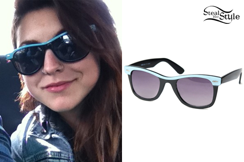 The closest sunglasses that I've found to Sierra Kusterbeck's blue and black