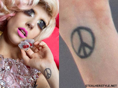 Lady Gaga peace sign tattoo