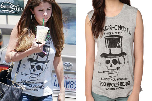 Selena Gomez: Skull Sleeveless Top