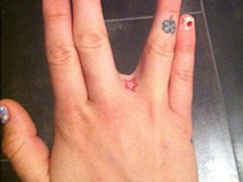 Heart Middle Finger Tattoo