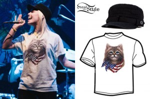 Jenna McDougall American Flag Cat T Shirt Steal Her Style