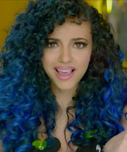 Blue Black Curly Hair