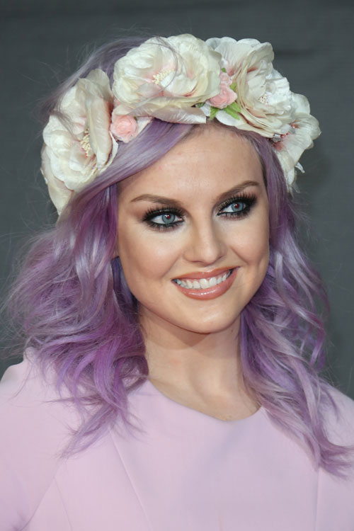 Perrie Edwards Wavy Purple Headband Hairstyle Steal Her
