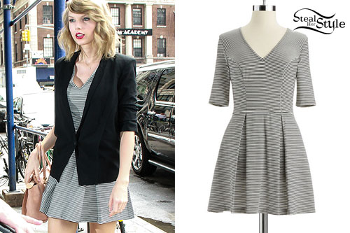 Taylor Swift: Striped V-Neck Dress