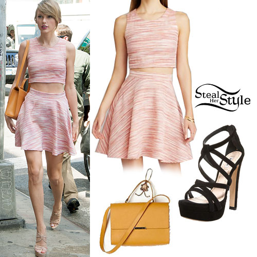 Taylor Swift: Pink Crop Top & Skirt