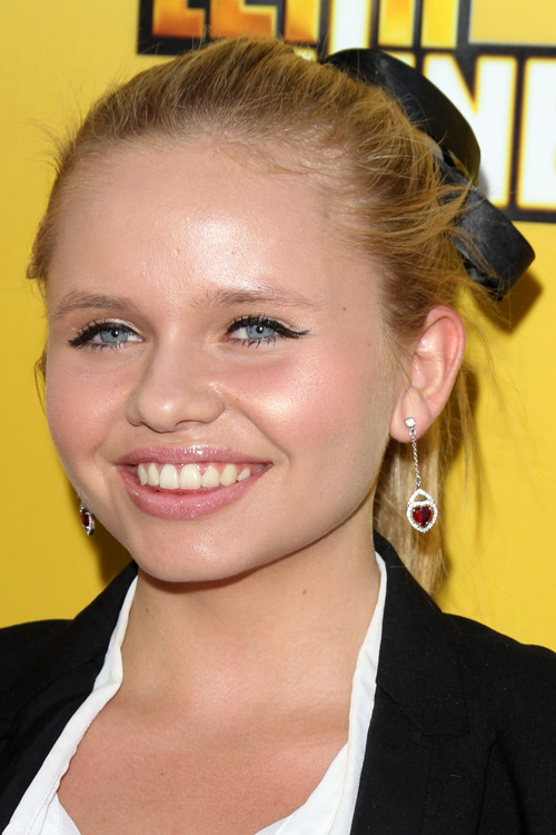 Alli Simpson Straight Golden Blonde High Ponytail Ponytail Hairstyle