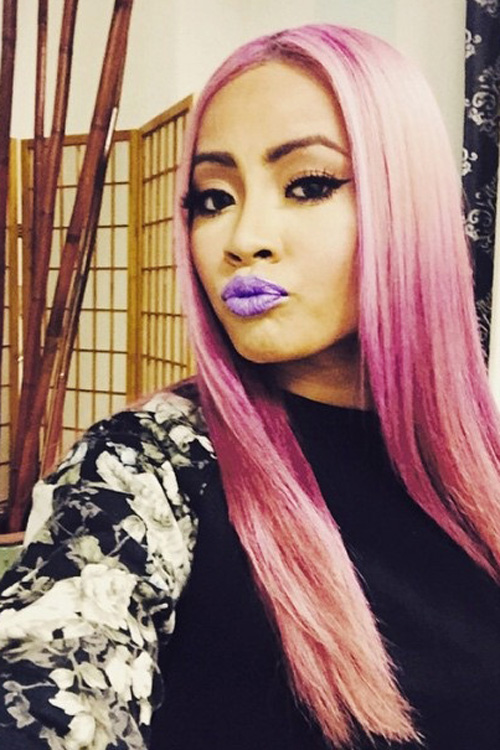 Honey Cocaine Straight Pink FlatIroned Hairstyle Steal