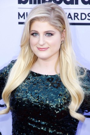 Meghan Trainor Wavy Light Brown Platinum Blonde Two Tone Hairstyle