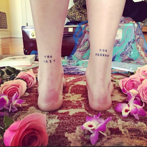 Florence Welch Writing Ankle Tattoo | Steal Her Style