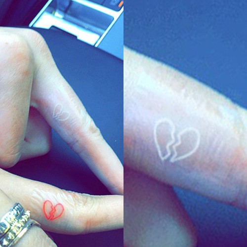 Kendall Jenner Broken Heart Finger Tattoo | Steal Her Style