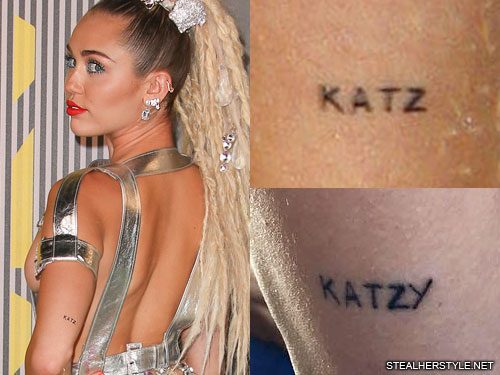 Miley Cyrus Writing Upper Arm Tattoo | Steal Her Style