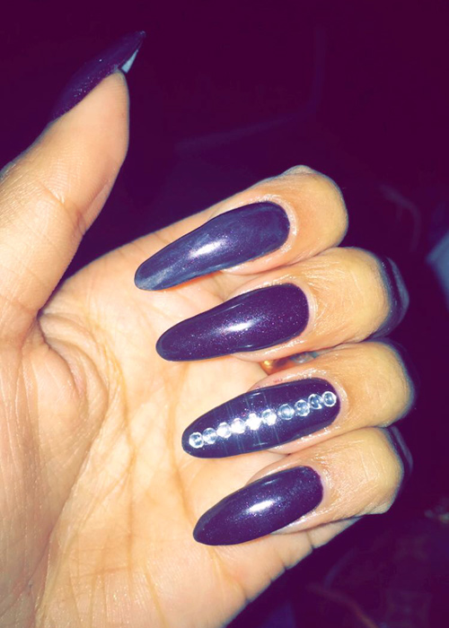 Teala Dunn Navy Blue Studs Nails Steal Her Style