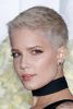 Halsey Straight Ash Blonde Pixie Cut Hairstyle Steal Her Style