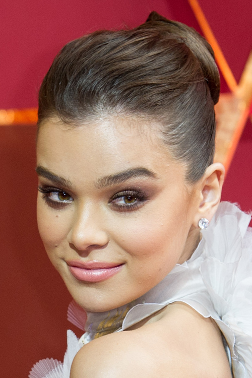 Hailee Steinfeld Straight Medium Brown French Twist Updo Hairstyle