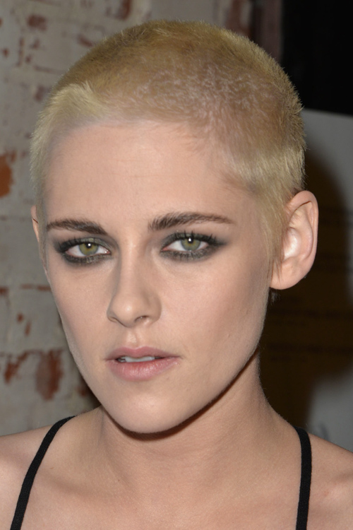 Kristen Stewart Straight Platinum Blonde Buzz Cut Hairstyle Steal Her