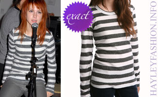 Hayley Williams: White & Gray Stripe Sweater