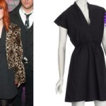 Hayley Williams: Black Wrap Shirt Dress