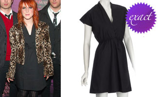 Hayley Williams: Black Wrap Shirt Dress