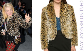 Hayley Williams: Leopard Faux Fur Coat