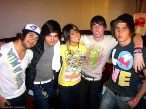 Cassadee Pope in an All Time Low T-shirt