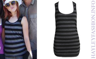 Hayley Williams: Gray Black Striped Tank