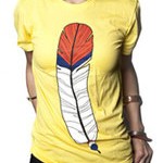 yellow feather t-shirt