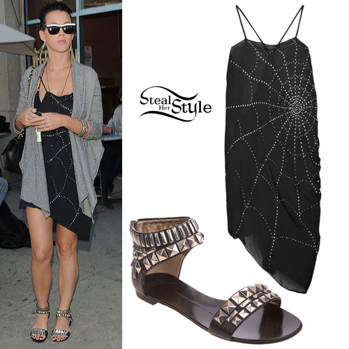 Katy Perry: Spiderweb Dress, Studded Sandals