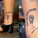 Sierra Kusterbeck tooth ankle tattoo