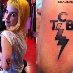 Hayley Williams' TCB lightning bolt Elvis tattoo
