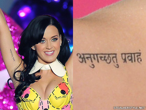 Katy Perry sanskrit tattoo