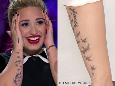 Demi Lovato birds arm tattoo