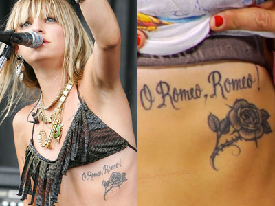 Juliet Simms Romeo tattoo